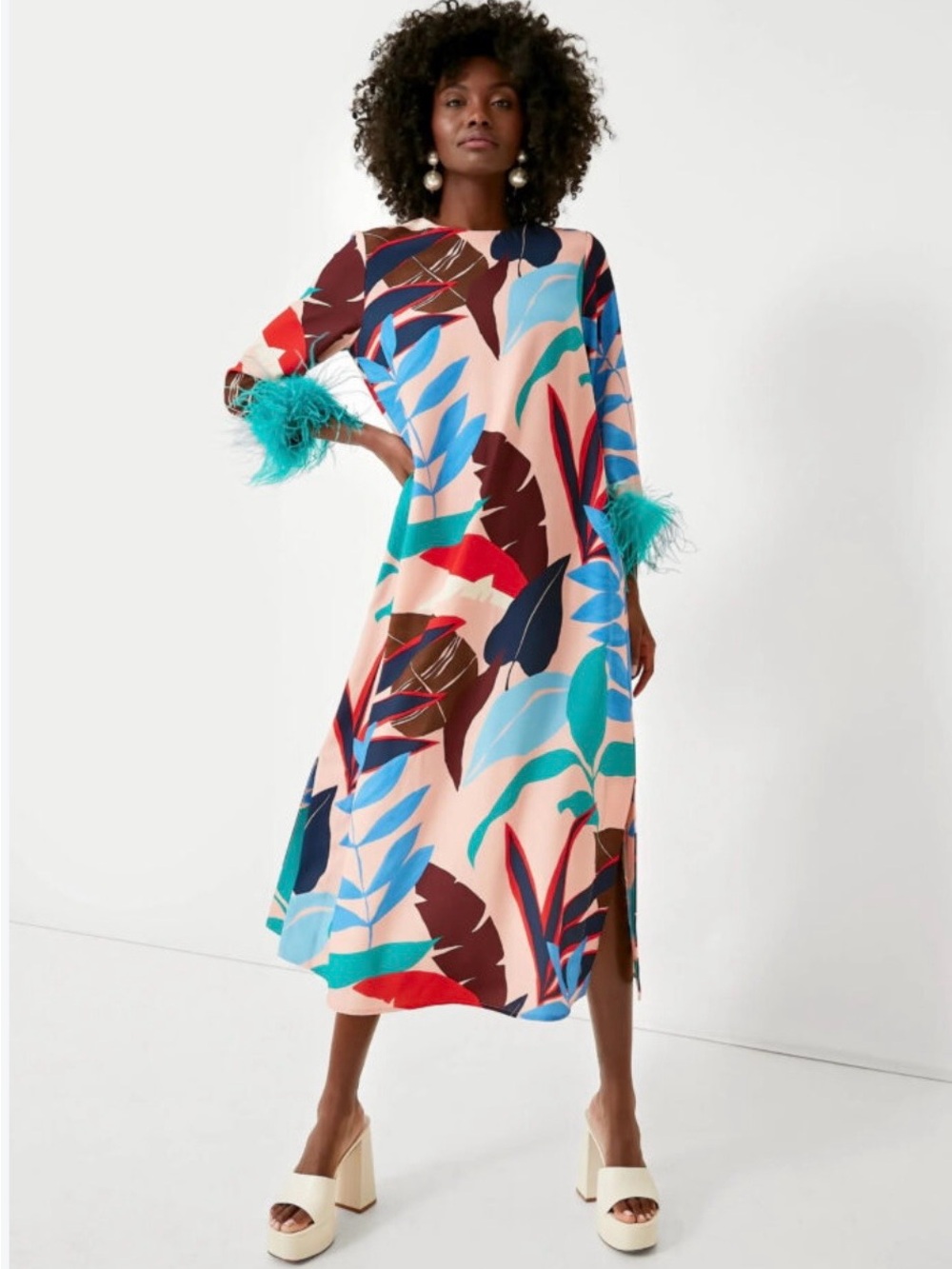 NWT Tuckernuck Vibrant Palms Feather Jamie a statement dress! Size XS, fits big. - Picture 4 of 12